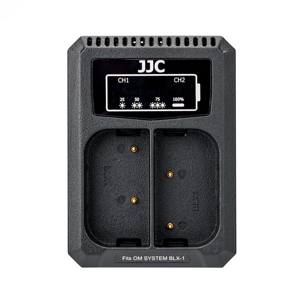JJC Olympus DCH-BLX1 USB Dubbele Batterijlader (Olympus OM System BCX-1