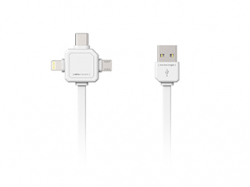 Allocacoc 3-in-1 USB-kabel Wit