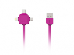 Allocacoc 3-in-1 USB-kabel Rose