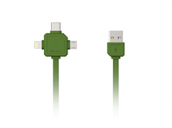 Allocacoc 3-in-1 USB-kabel groen