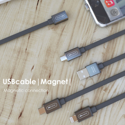Allocacoc USB Kabel | Lightning Magnet Grijs