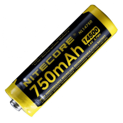 Nitecore 14500 NL1475R 750mAh 3.6Volt + Micro USB aansluiting