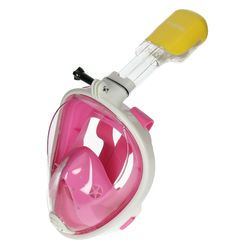 Caruba Full Face Snorkel Masker Dual Air - Afneembaar + Action Cam Mount (Roze - L / XL)