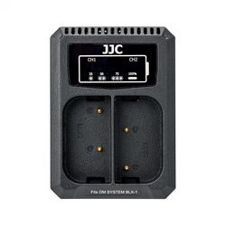 JJC Olympus DCH-BLX1 USB Dubbele Batterijlader (Olympus OM System BCX-1)