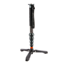 3 legged thing Legends Alana Carbon Fibre Travel-Friendly Monopod with Docz foot stabiliser - Metallic Slate Grey
