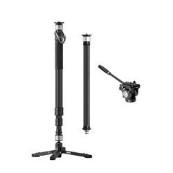 YC Onion PINETA Carbon Fiber  Monopod with Carbon Fiber extension tube,fluid head