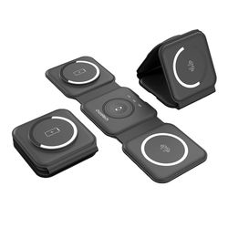 Choetech 3-in-1 Foldable Magnetic Wireless Charging Station T588-F (Black)