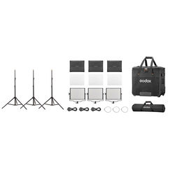 Godox Studio LED Light Panel 3 Light Kit P120D K2