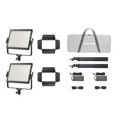 Godox LP400Bi K2 Black Litemons Bi-color LED Light Panel 2-light kit