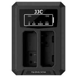 JJC Nikon DCH-EL14TC USB-C Dual BatteryCharger (voorNikon EN-EL14/EN-EL14A)