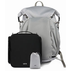 Urth Helios Outdoor Backpack 40L (Stone) + Core Camera Cube M + Stratus Rain Cover